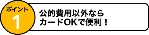 ポイント1 公的費用以外ならカードOKで便利！